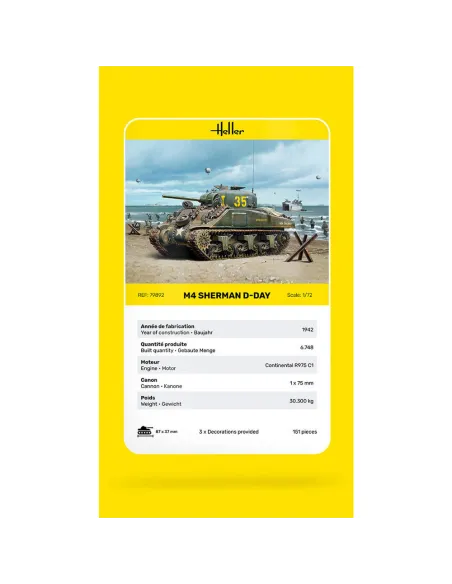 Maquette militaire M4 Sherman D 1:72 - Heller 79892