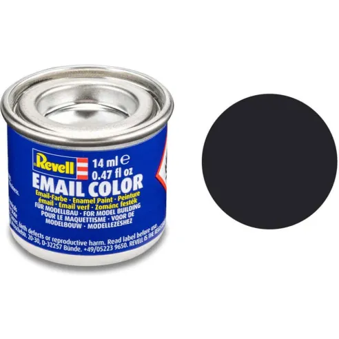 Peinture Enamel Noir Goudron, Mat 6 14ml - Revell 32106