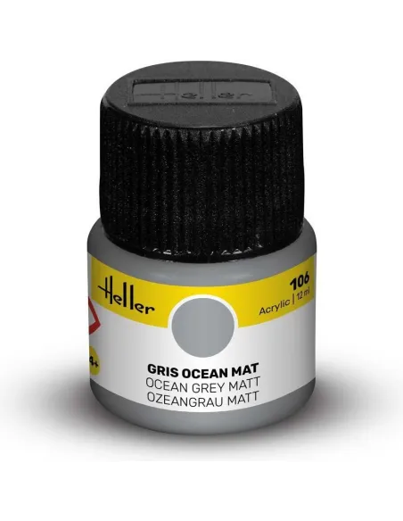 Peinture Acrylique 106 gris ocean mat 12ml - Heller 9106 Peinture Acrylique 106 gris ocean mat 12ml - Heller 9106