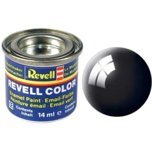 Peinture à maquette émail Enamel Noir brillant n°7 - Revell 32107