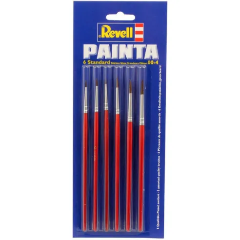 Pinceaux standards x6 - Tailles : 00 à 4 - Painta Standard - Revell 29621