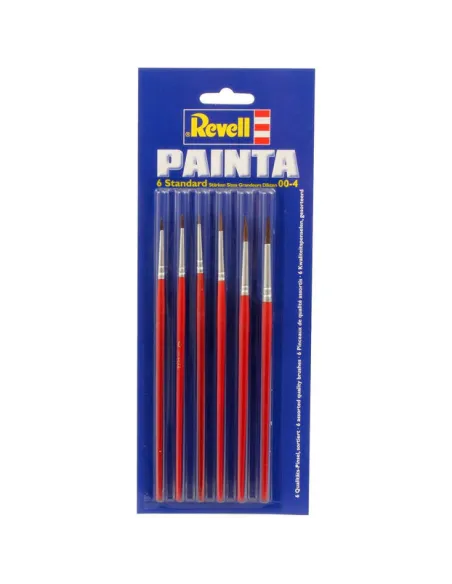 Pinceaux standards x6 - Tailles : 00 à 4 - Painta Standard - Revell 29621