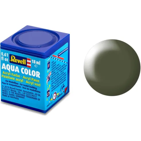 Peinture Acrylique Aqua Vert Olive Satiné - 18ml 361 - Revell 36361