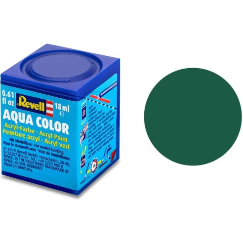 Peinture Acrylique Aqua Vert Foncé mat - 18ml 39 - Revell 36139