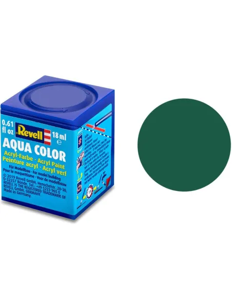 Peinture Acrylique Aqua Vert Foncé mat - 18ml 39 - Revell 36139