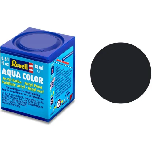 Peinture Acrylique Aqua Noir Mat - 18ml 8 - Revell 36108