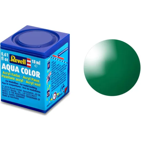 Peinture Acrylique Aqua Vert Emeraude Brillant - 18ml 61 - Revell 36161