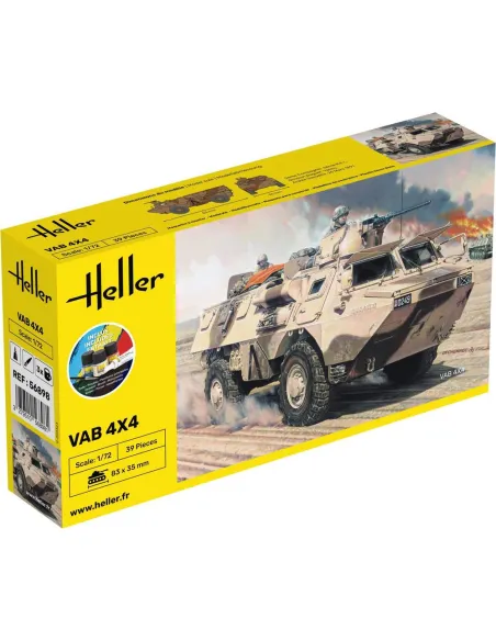 Maquette véhicule militaire Vab 4X4 1:72 - Starter Kit - Heller 56898