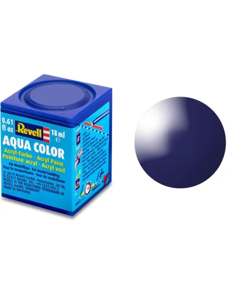 Peinture Acrylique Aqua Bleu Nuit Brillant - 18ml 54 - Revell 36154