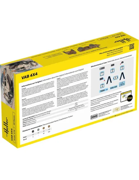 Maquette véhicule militaire Vab 4X4 1:72 - Starter Kit - Heller 56898