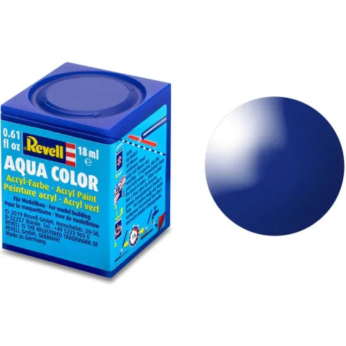 Peinture Acrylique Aqua Bleu Mediterrannee Brillant - 18ml 51 - Revell 36151