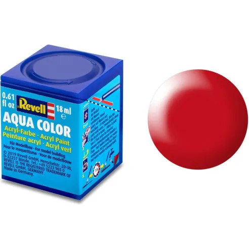 Peinture Acrylique Aqua Rouge Fluo Satiné - 18ml 332 - Revell 36332