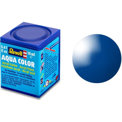 Peinture Acrylique Aqua Bleu France Brillant - 18ml 52 - Revell 36152