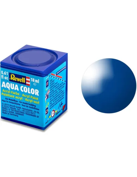 Peinture Acrylique Aqua Bleu France Brillant - 18ml 52 - Revell 36152