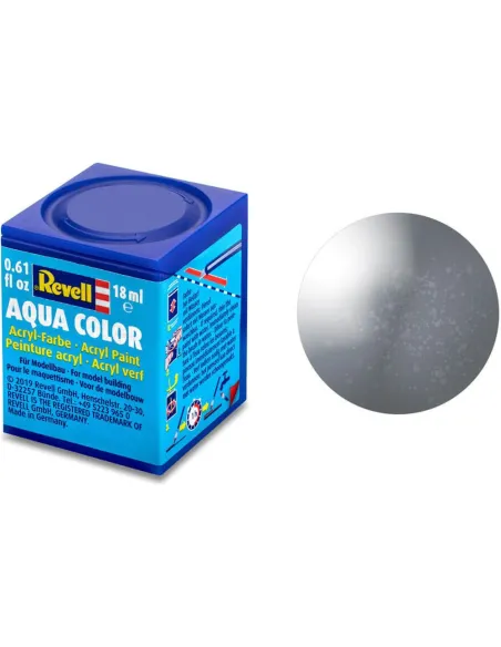 Peinture Acrylique Aqua Gris Acier Metal - 18ml 91 - Revell 36191