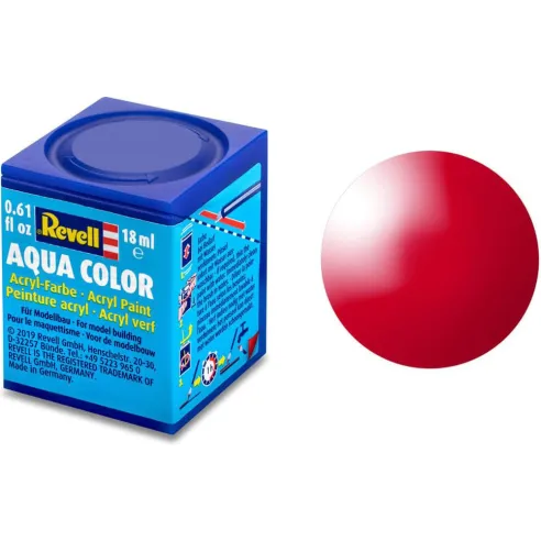 Peinture Acrylique Aqua Rouge Ferrari Brillant - 18ml 34 - Revell 36134