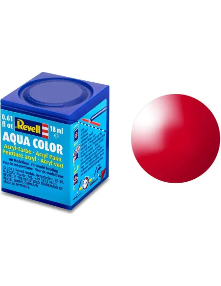 Peinture Acrylique Aqua Rouge Ferrari Brillant - 18ml 34 - Revell 36134