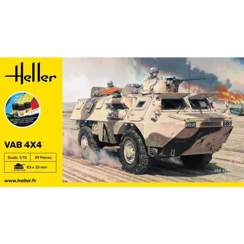 Maquette véhicule militaire Vab 4X4 1:72 - Starter Kit - Heller 56898