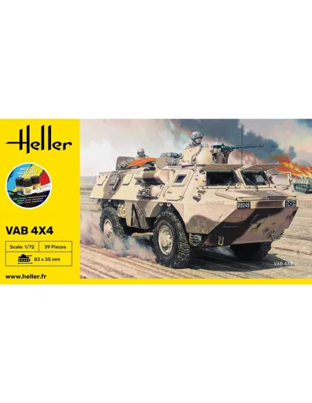 Maquette véhicule militaire Vab 4X4 1:72 - Starter Kit - Heller 56898