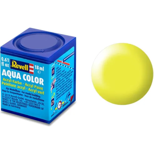 Peinture Acrylique Aqua Jaune Fluo Satiné - 18ml 312 - Revell 36312