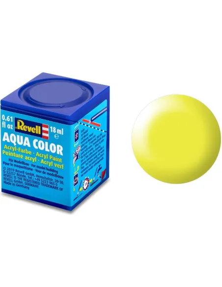 Peinture Acrylique Aqua Jaune Fluo Satiné - 18ml 312 - Revell 36312