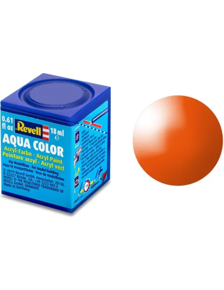 Peinture Acrylique Aqua Orange Brillant - 18ml 30 - Revell 36130
