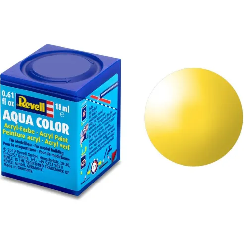 Peinture Acrylique Aqua Jaune Brillant - 18ml 12 - Revell 36112