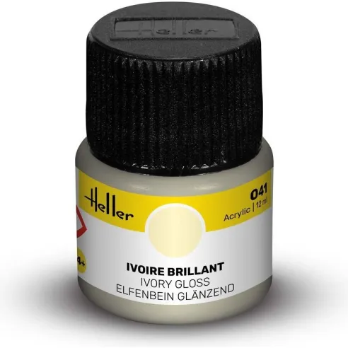 Peinture Acrylique 041 ivoire brillant 12ml - Heller 9041