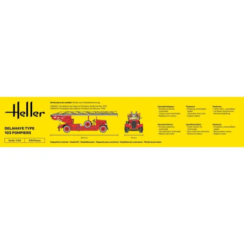 Delahaye Type 103 Pompiers 1/24 - Starter Kit - Heller 56780