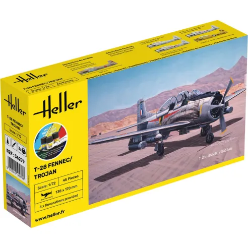 Maquette avion T-28 Fennec /Trojan 1:72 - Starter Kit - Heller 56279