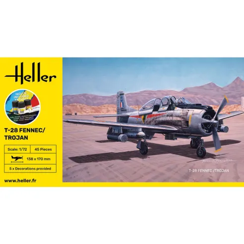 Maquette avion T-28 Fennec /Trojan 1:72 - Starter Kit - Heller 56279