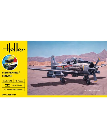 Maquette avion T-28 Fennec /Trojan 1:72 - Starter Kit - Heller 56279