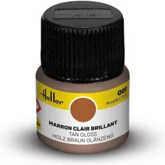 Peinture Acrylique 009 marron clair brillant 12ml - Heller 9009
