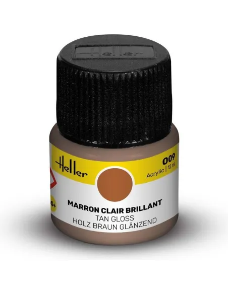 Peinture Acrylique 009 marron clair brillant 12ml - Heller 9009 Peinture Acrylique 009 marron clair brillant 12ml - Heller 9009