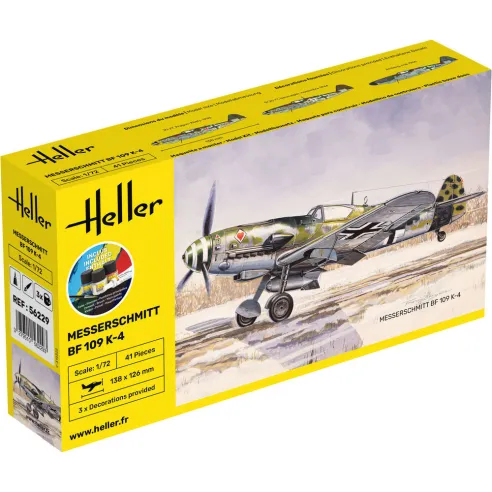 Maquette avion Messerschmitt Bf 109 K 1:72 - Starter Kit - Heller 56229