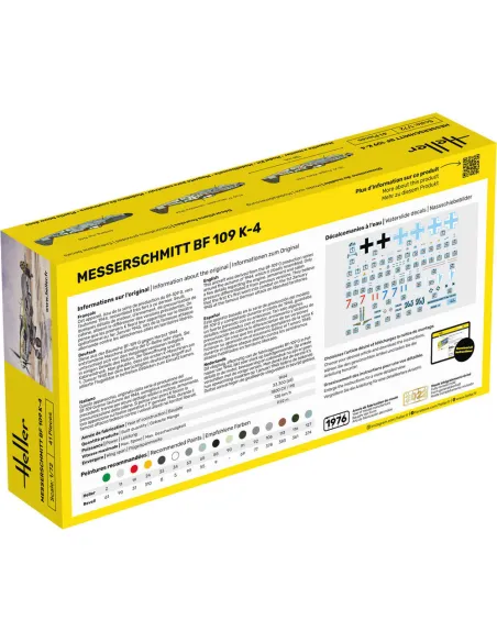 Maquette avion Messerschmitt Bf 109 K 1:72 - Starter Kit - Heller 56229