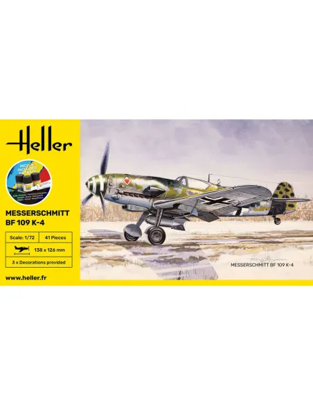 Maquette avion Messerschmitt Bf 109 K 1:72 - Starter Kit - Heller 56229