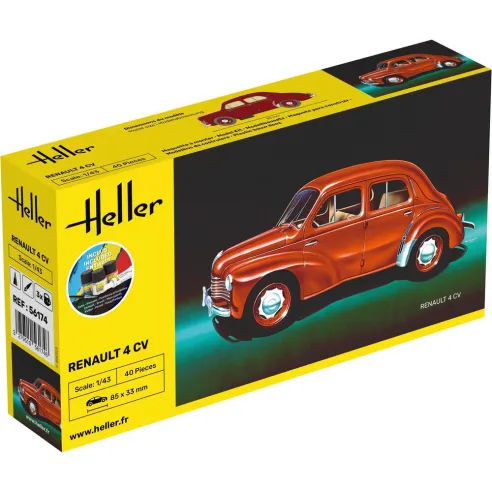 Maquette voiture Renault 4 Cv 1:43 - Starter Kit - Heller 56174