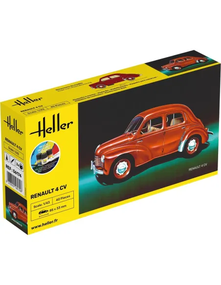 Maquette voiture Renault 4 Cv 1:43 - Starter Kit - Heller 56174