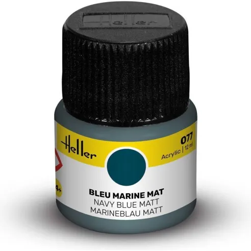 Peinture Acrylique 077 bleu marine mat 12ml - Heller 9077