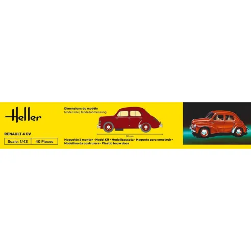 Maquette voiture Renault 4 Cv 1:43 - Starter Kit - Heller 56174