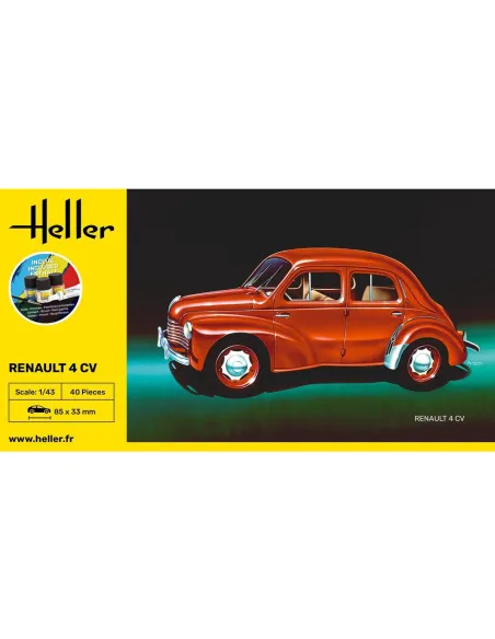 Maquette voiture Renault 4 Cv 1:43 - Starter Kit - Heller 56174