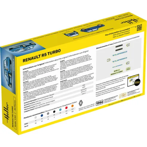 Maquette de voiture Renault R5 Turbo 1/43 - Starter Kit - Heller 56150