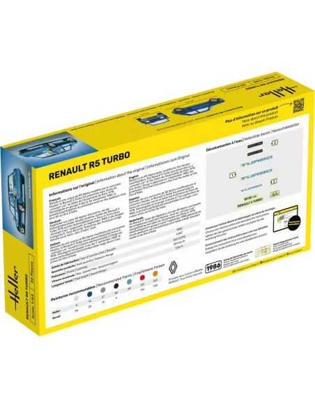 Maquette de voiture Renault R5 Turbo 1/43 - Starter Kit - Heller 56150