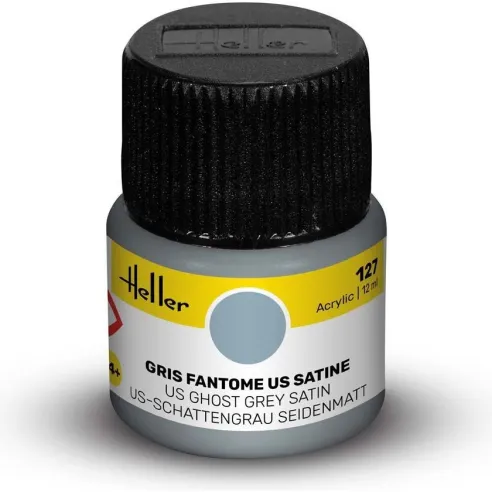 Peinture Acrylique 127 gris fantome us satine 12ml - Heller 9127