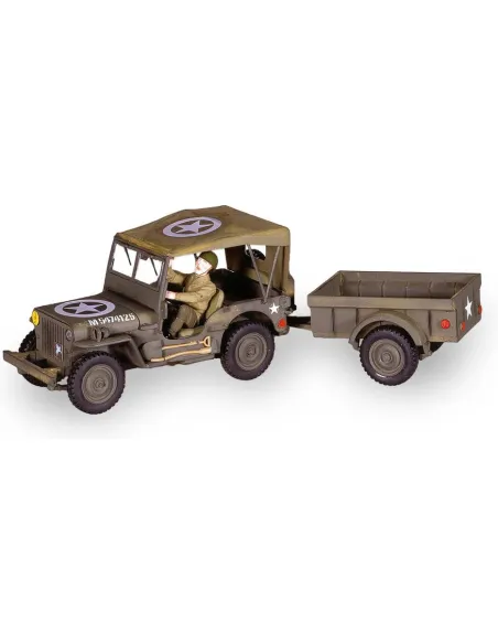 Maquette Jeep Willys Overland et remorque Us 1/4 Ton Truck 'n Trailer 1:35 - Heller 81105