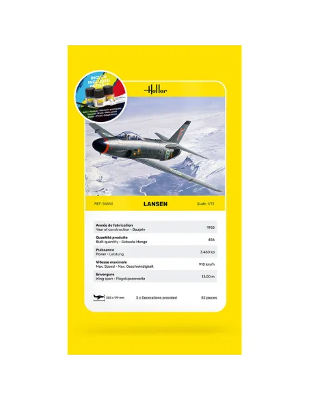 Maquette avion Lansen 1:72 - Starter Kit - Heller 56343