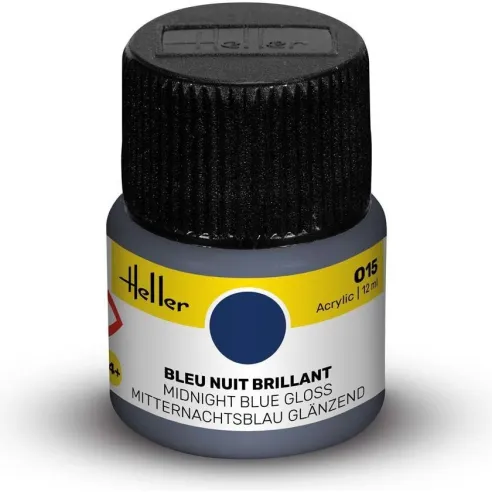 Peinture Acrylique 015 bleu brillant 12ml - Heller 9015