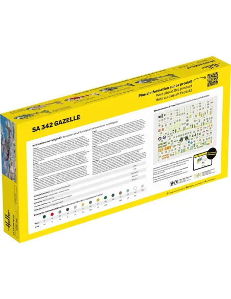 Maquette hélicoptère Sa 342 Gazelle 1:48 - Starter Kit - Heller 56486