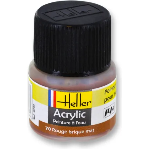 Peinture Acrylique 070 rouge brique mat 12ml - Heller 9070